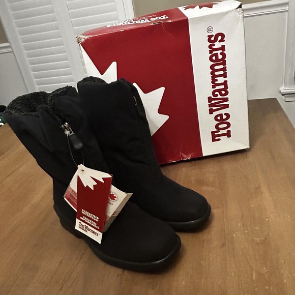 Toe Warmers Michelle Boots Womens Size 7 2W Black Waterproof Warm-Tex T04924 - Picture 1 of 14